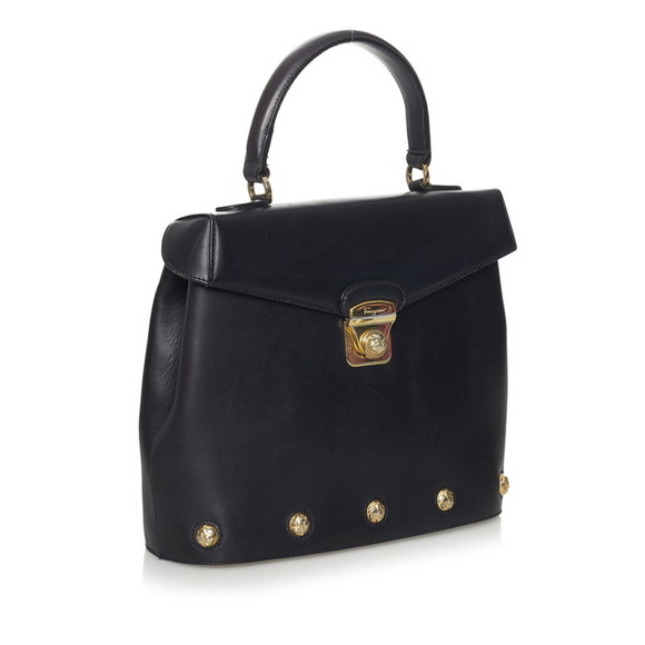 SALVATORE FERRAGAMO Handbag Shoulder Bag AN 21 5209 Black Leather Ladies - Picture 3 of 8